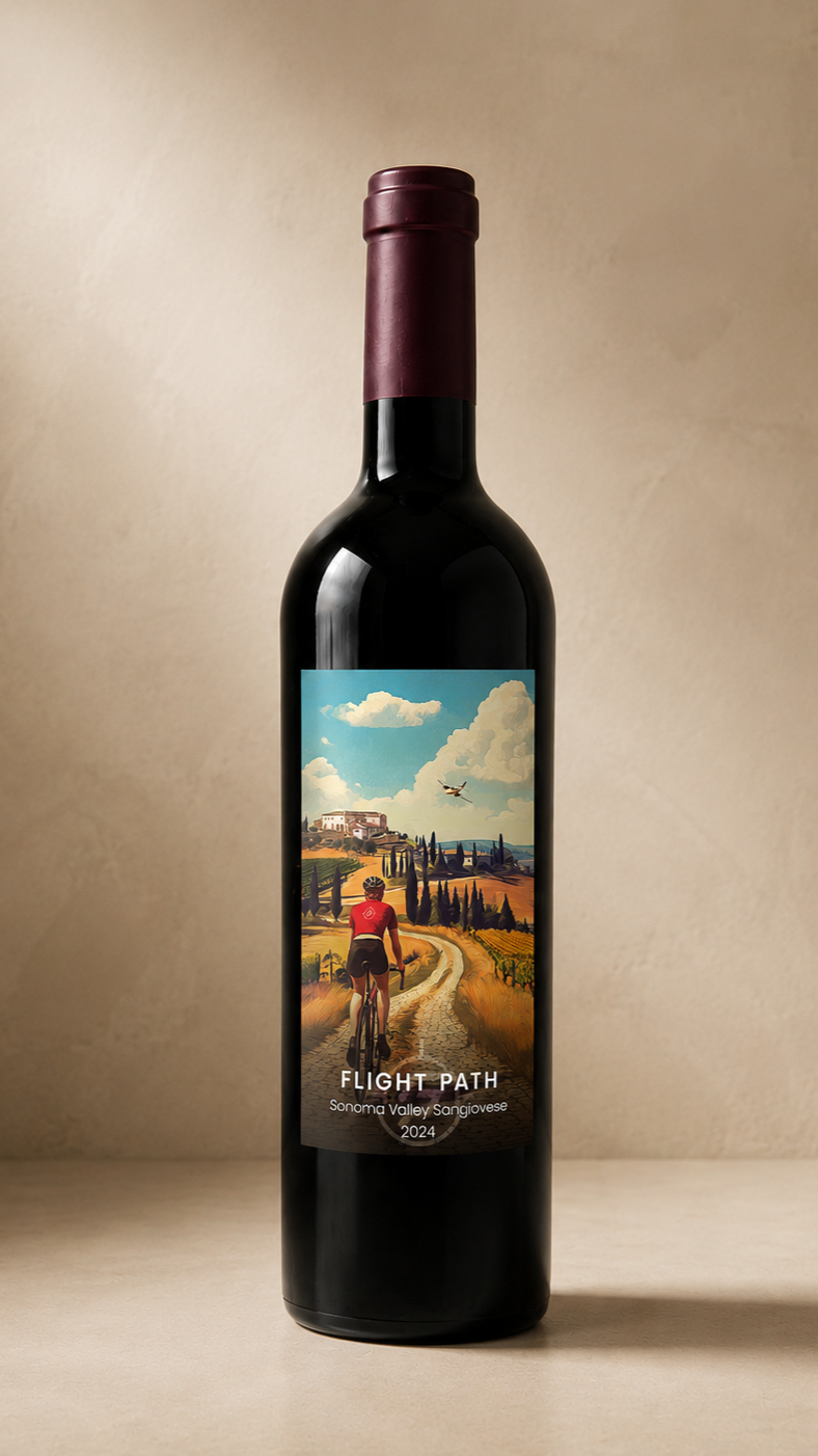 Flight Path 2024 Sangiovese on beige background