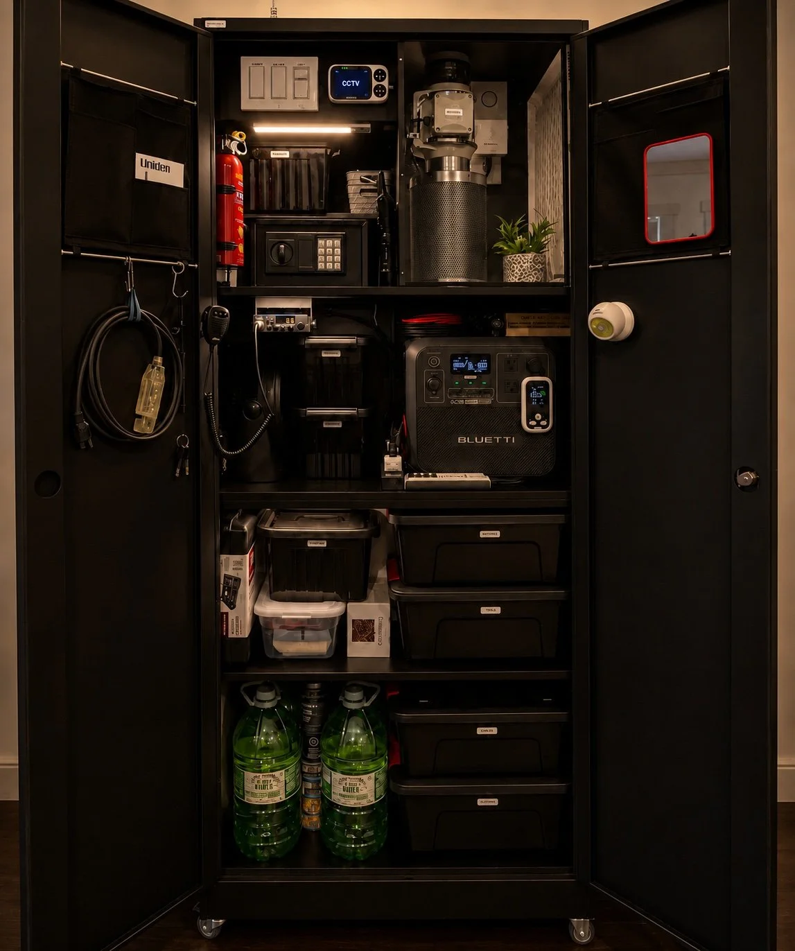 Future Proof BC Emergency Readiness Station with doors open.
