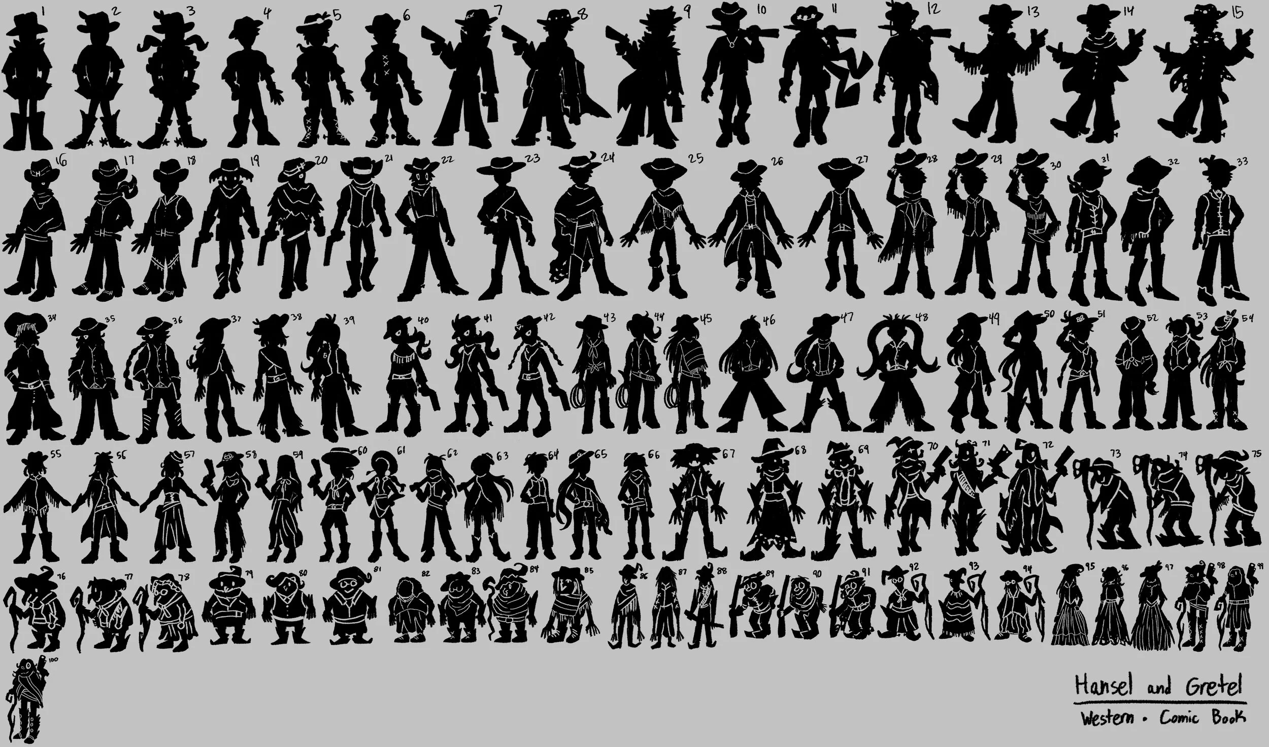 Hansel and Gretel 100 Silhouettes 