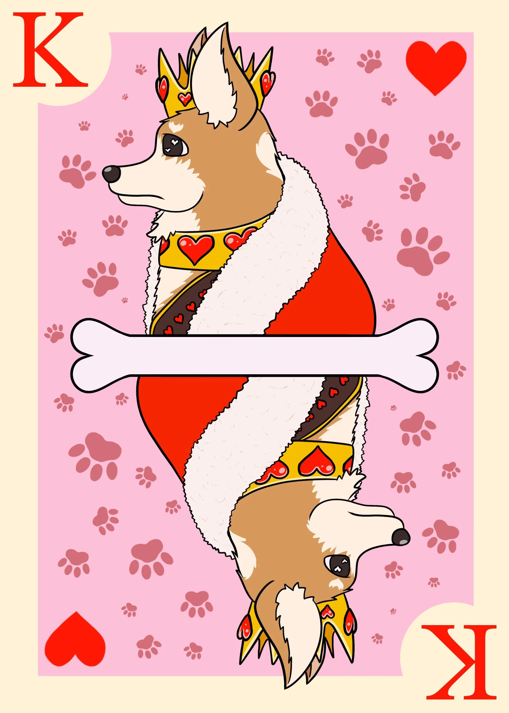 Corgi King Playing Card