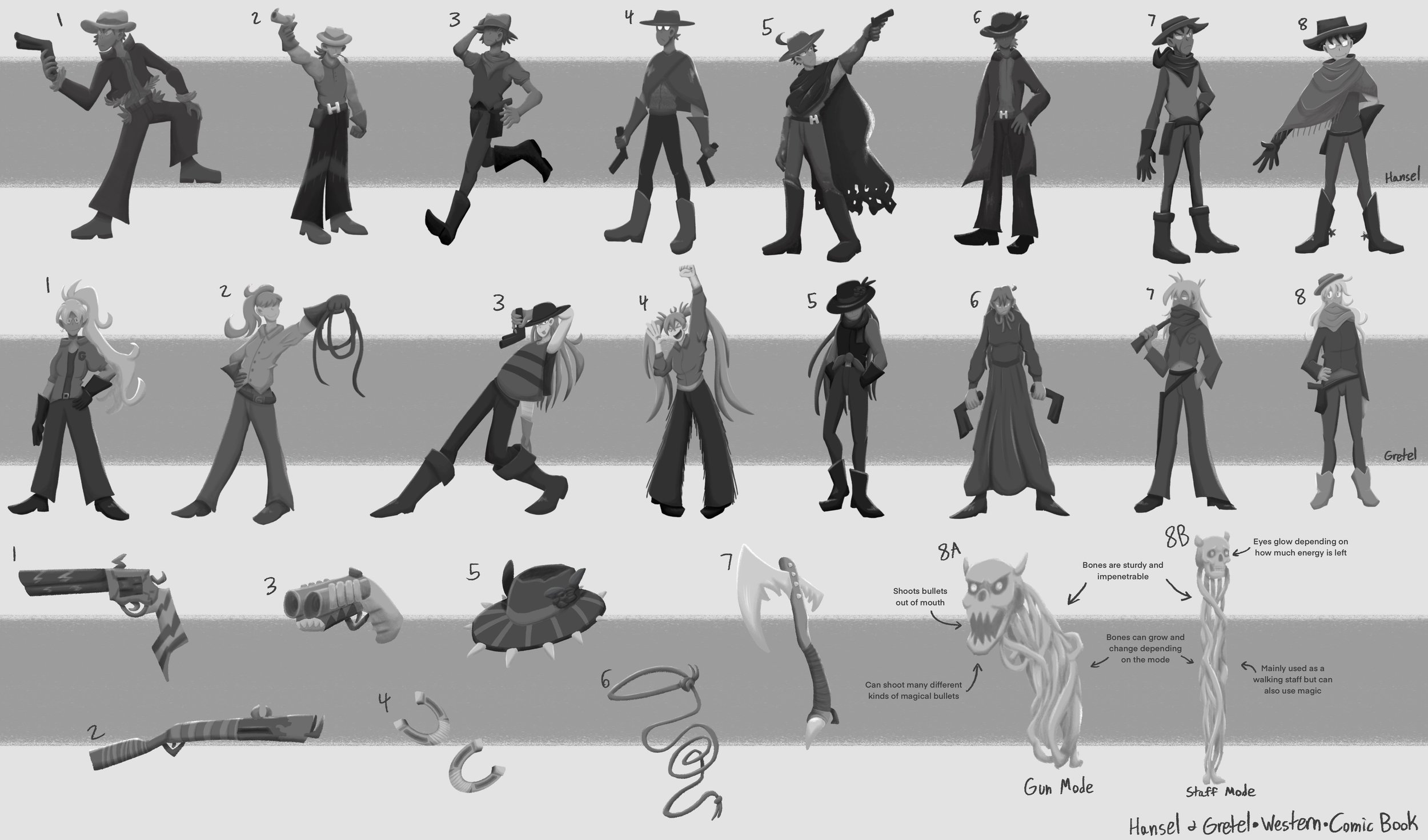 Hansel and Gretel Grayscale Thumbnails