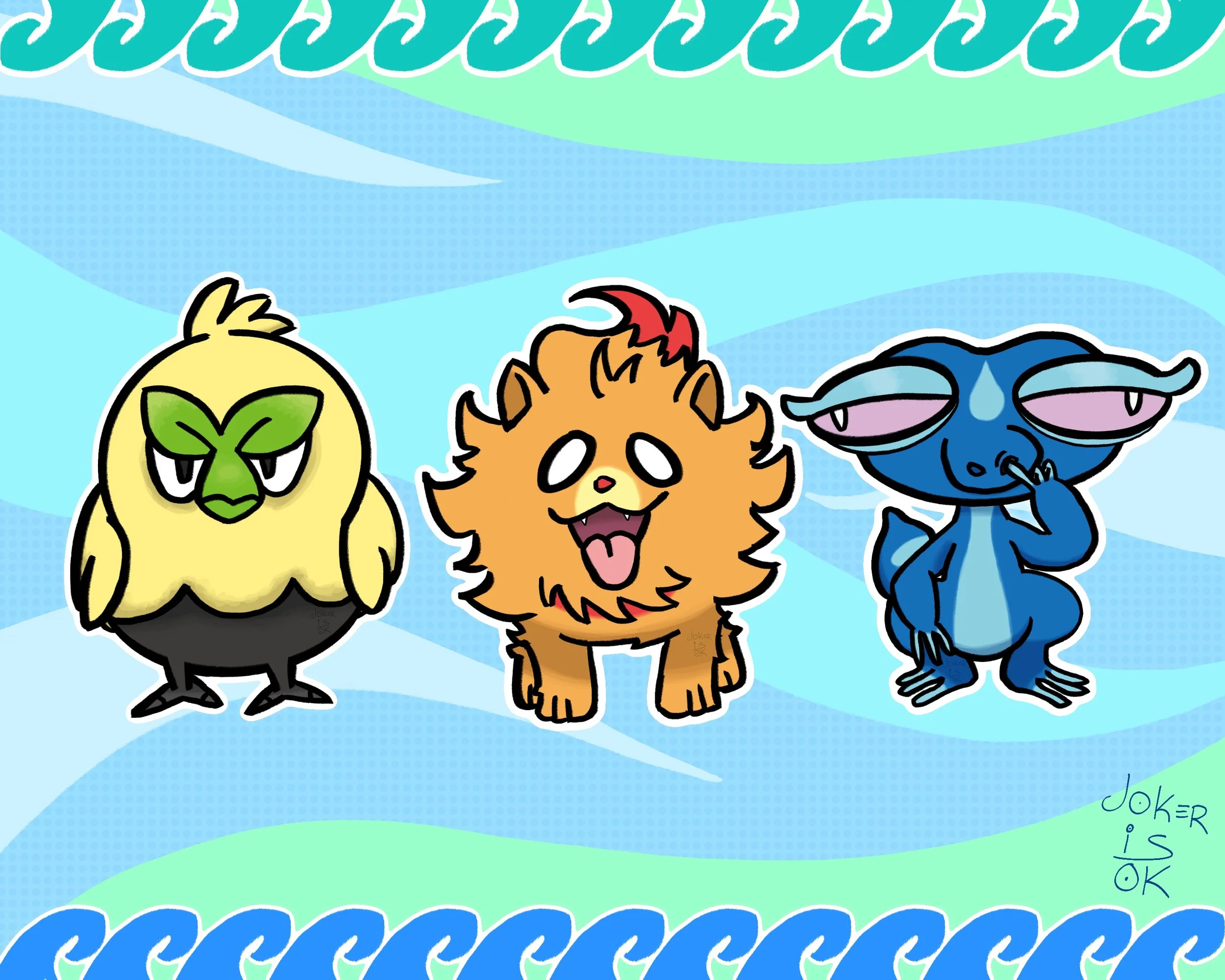 Pokemon Winds and Waves Starters