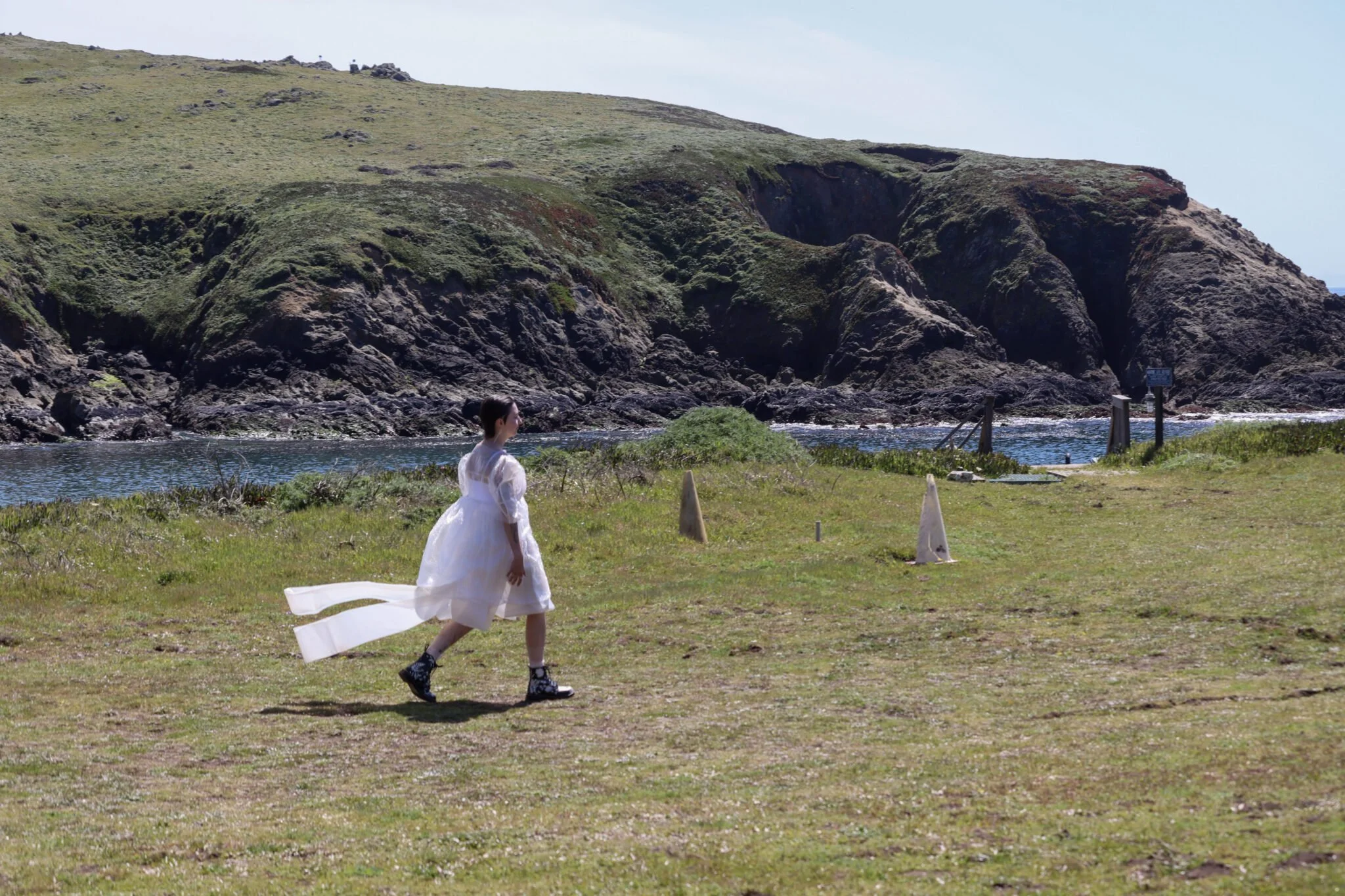 Walking in the exaptive potential fashion show at Bodega Marine Lab