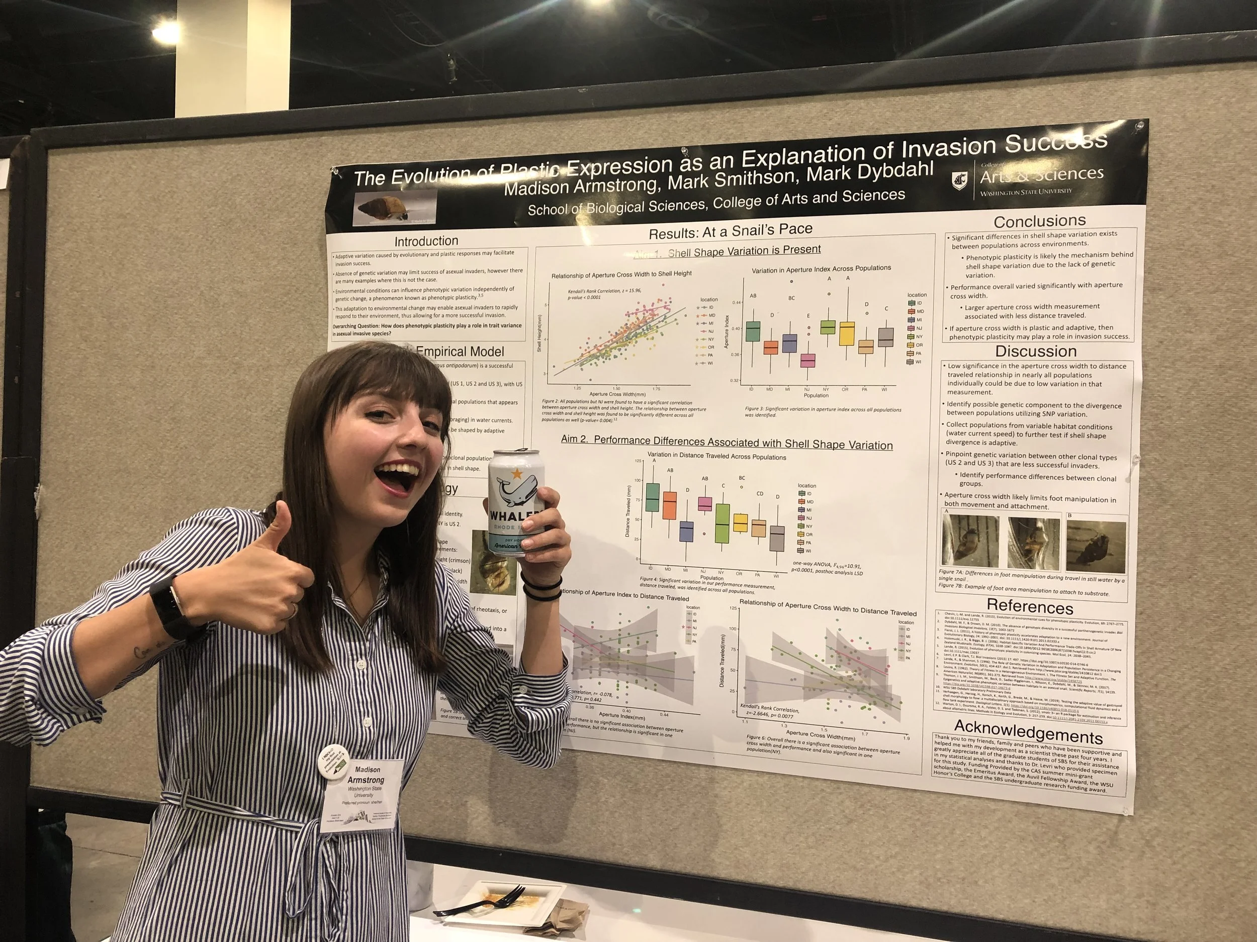 Celebrating my first plasticity poster at Evolution 2019.