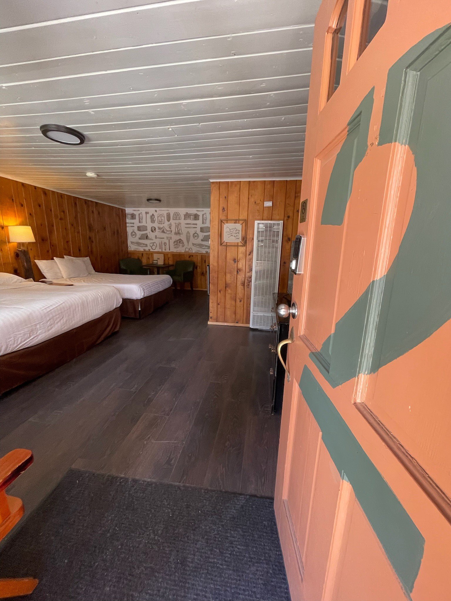 No two room alike - a king bed and queen bed with updates to reflect the location.