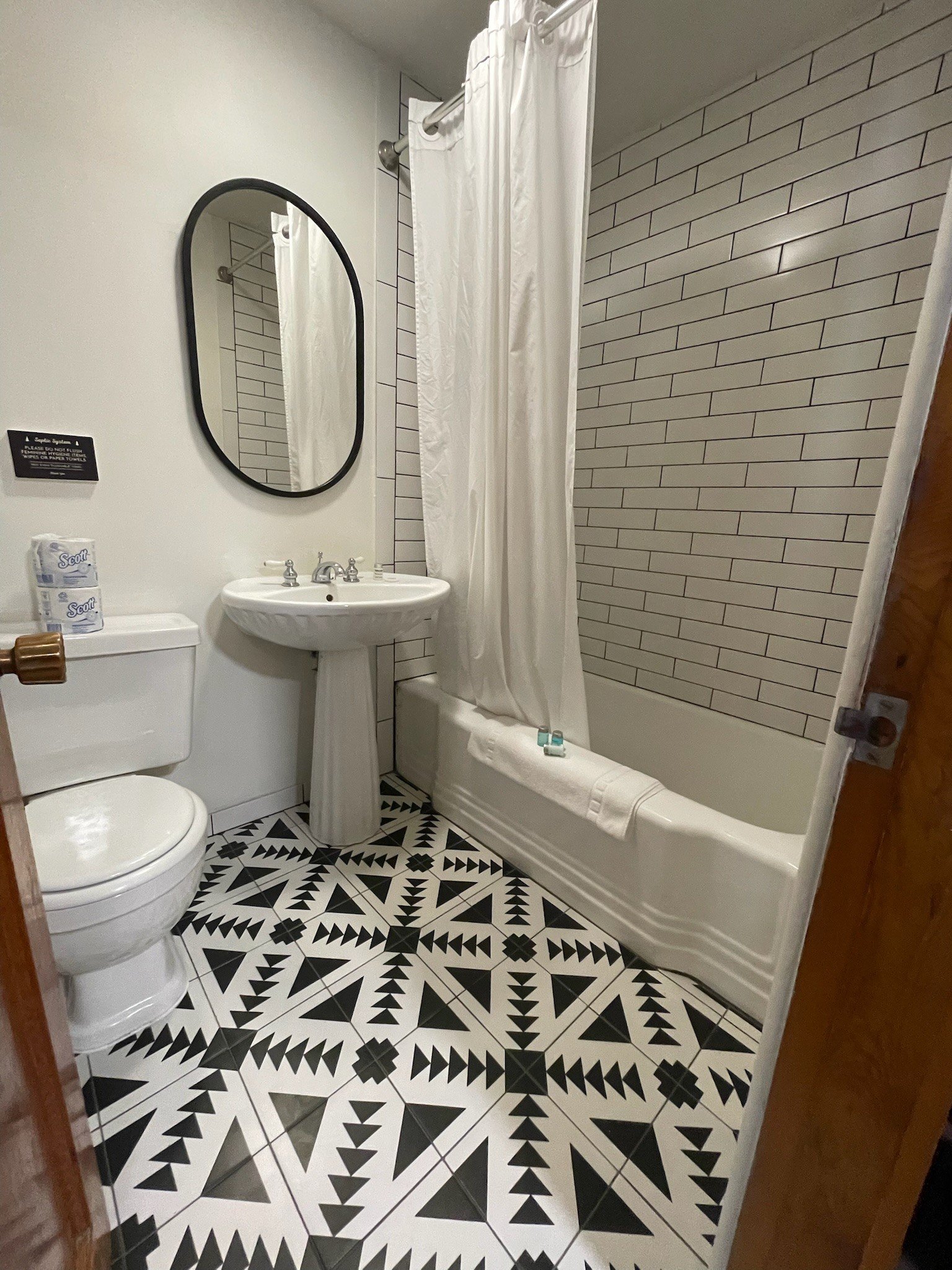 Modern updates in our bathrooms while preserving the historic charm of South Fork mountain living.