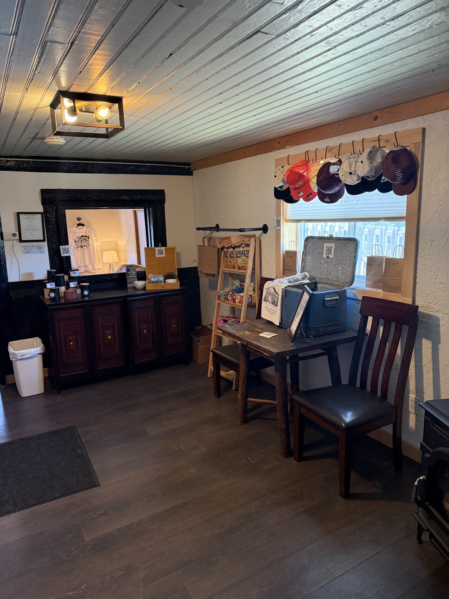 Spruce Lodge gift shop and mercantile in the historic Cook's Cabin.