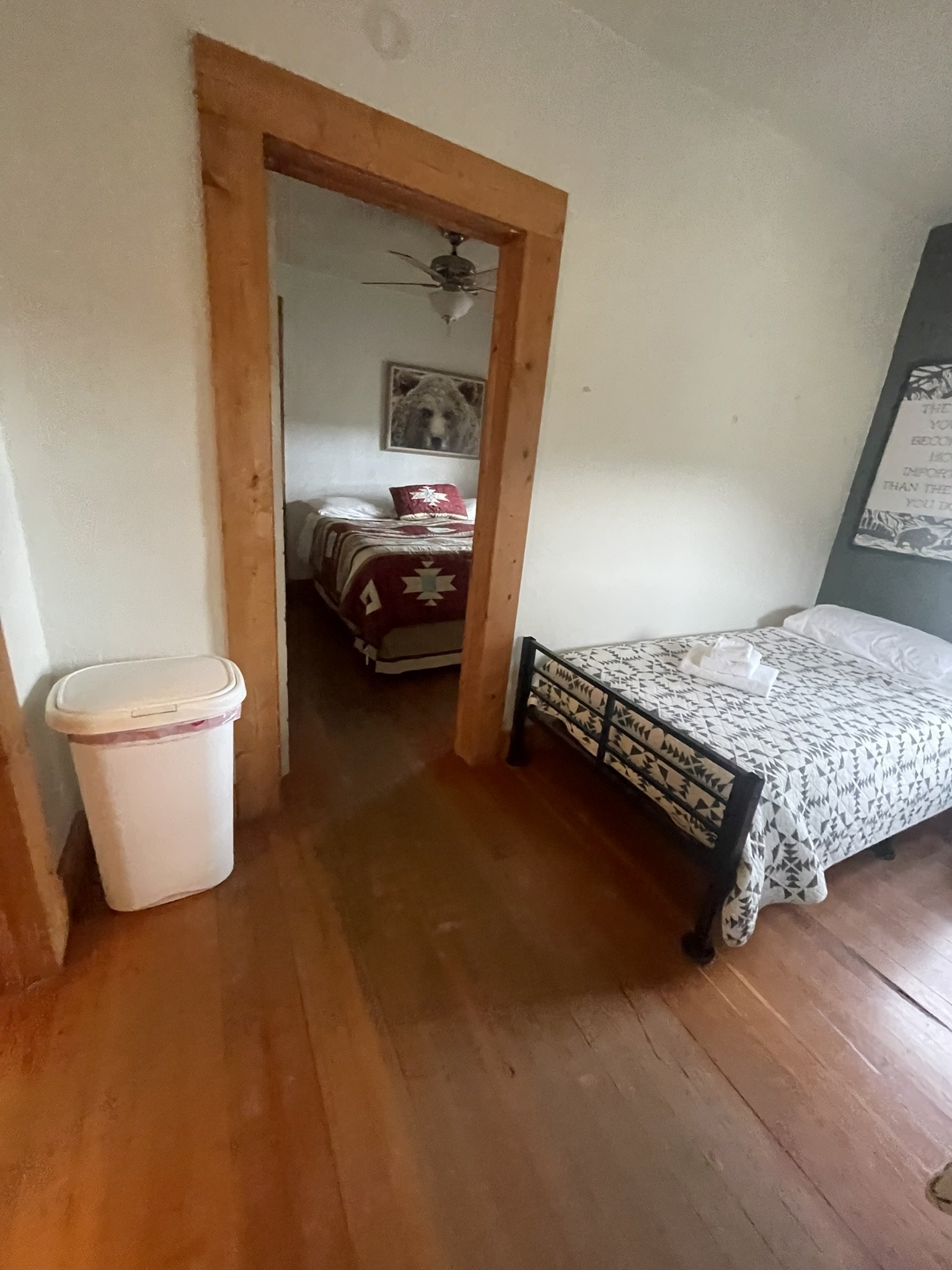 The entire historic Spruce lodge now available to rent for larger families and church groups with multiple bedrooms, gameroom, dining room and kitchen .