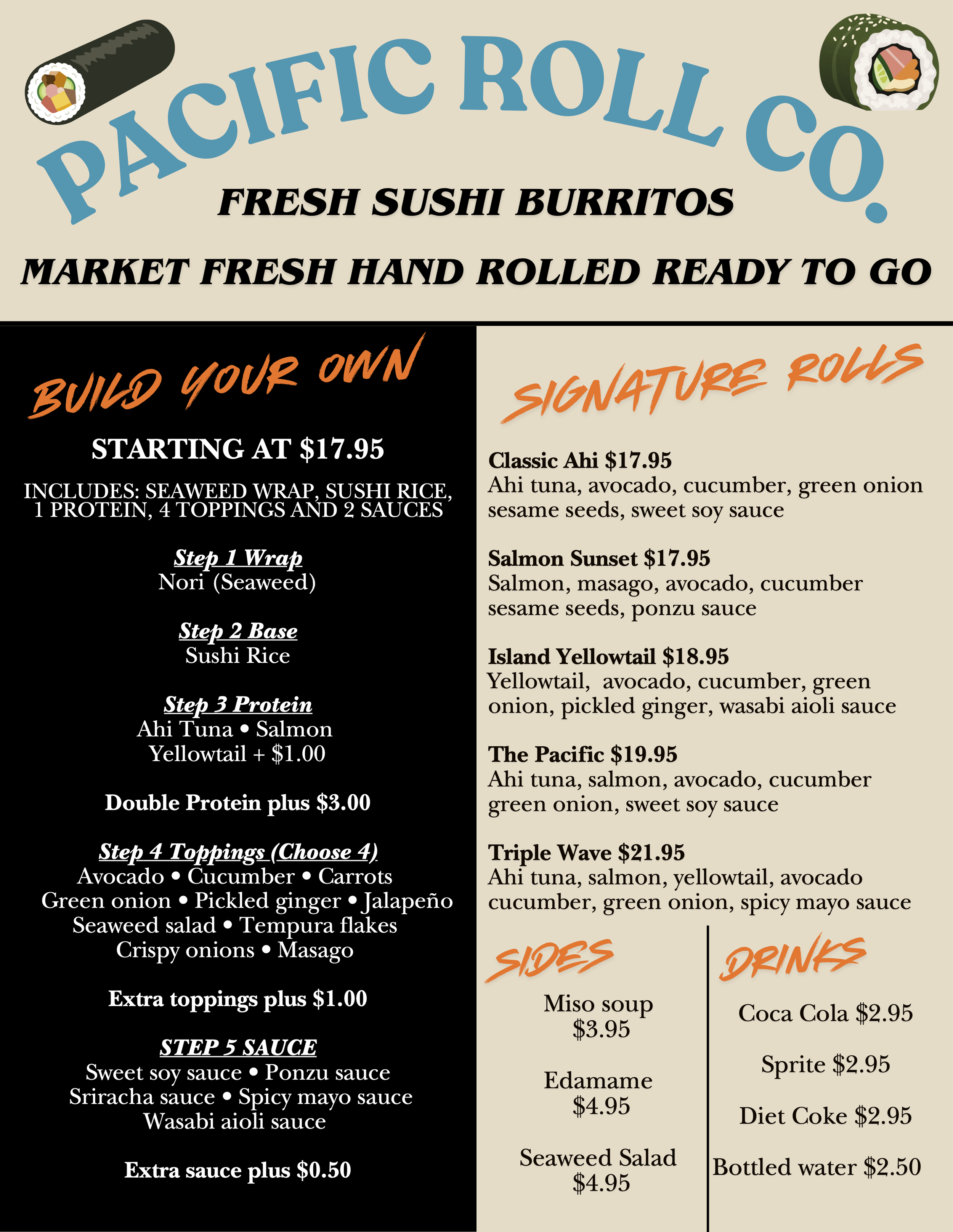Fast Casual Menu Template