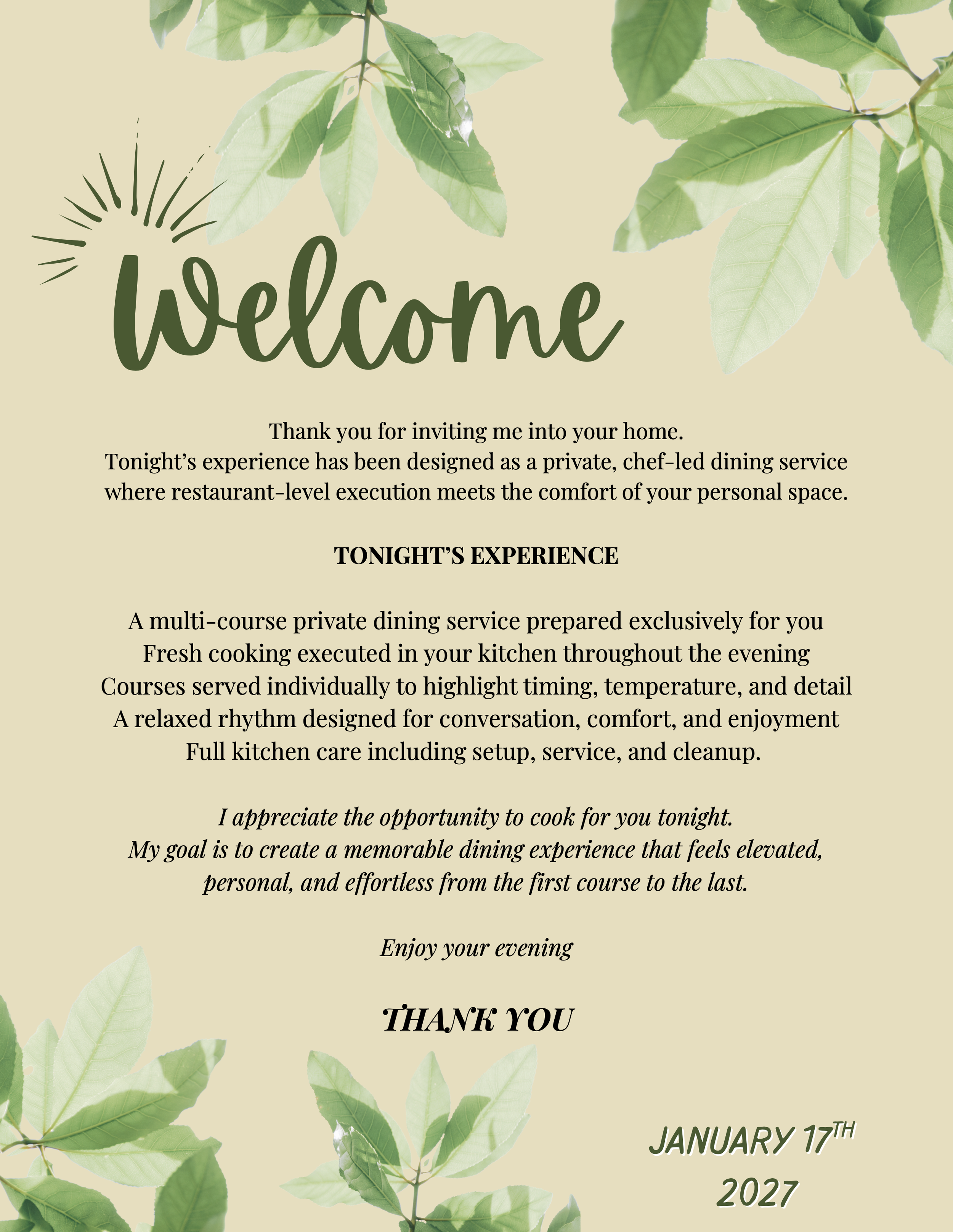 Welcome Card Template