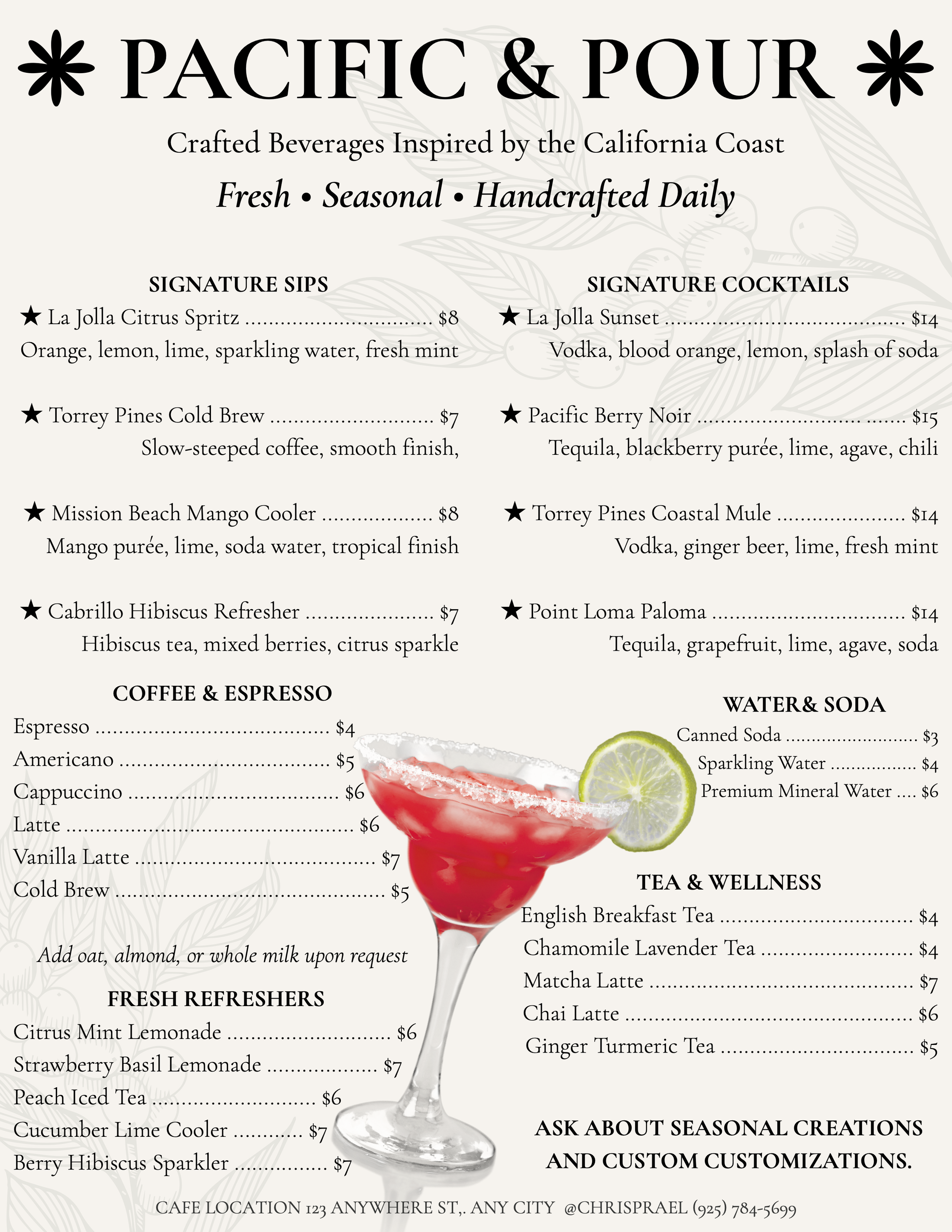 Beverage Menu Template