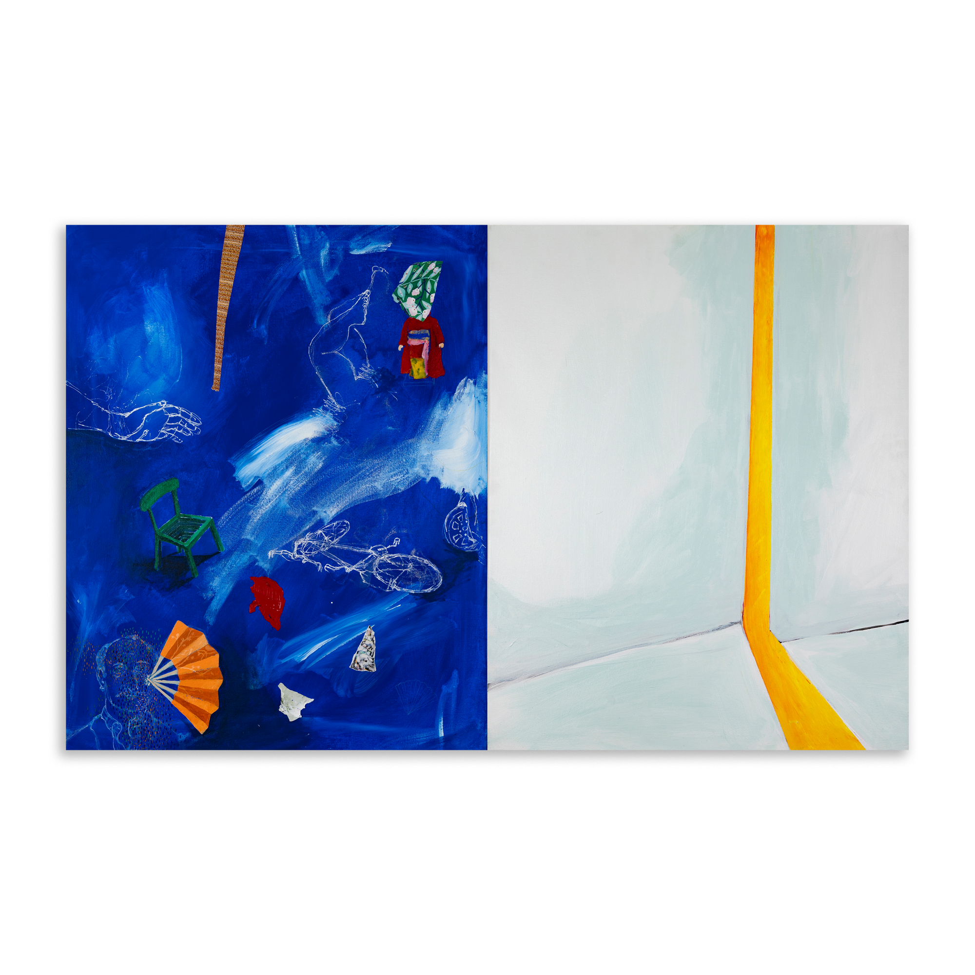 Mixed media on canvas
Panel 1: 61 × 76 cm
Panel 2: 61 × 76 cm
2023