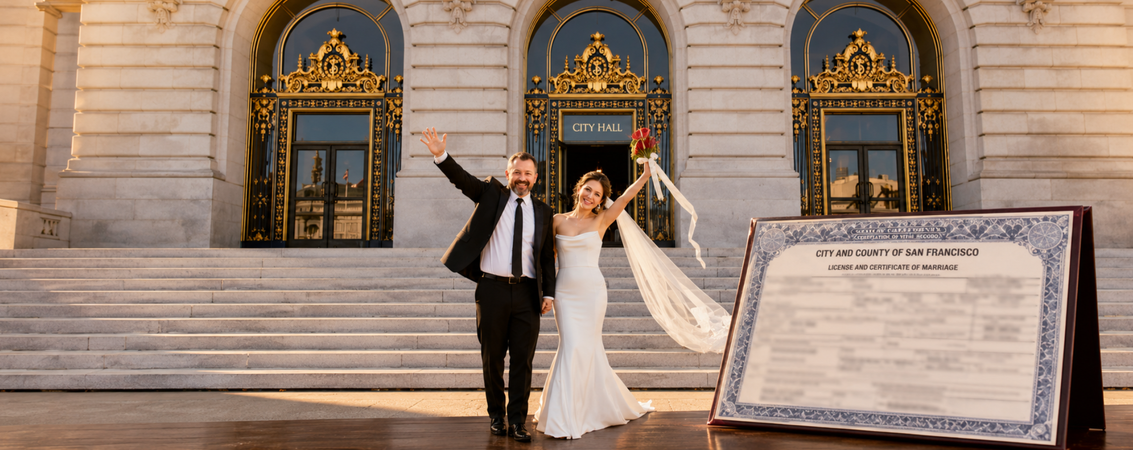 Certified San Francisco County marriage certificate prepared for California apostille service