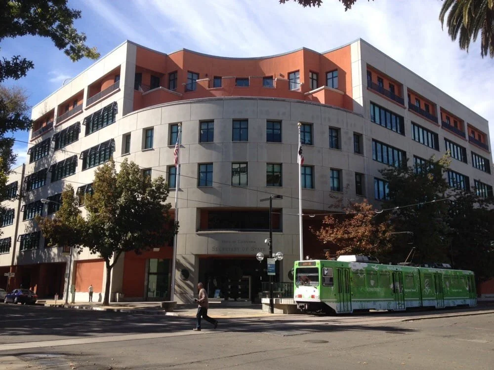 Sacramento office of the CA Secretary of State, representing faster CA turnaround times for apostilles
