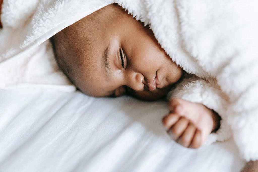 Sleeping baby, representing an Alameda County birth certified certified copys