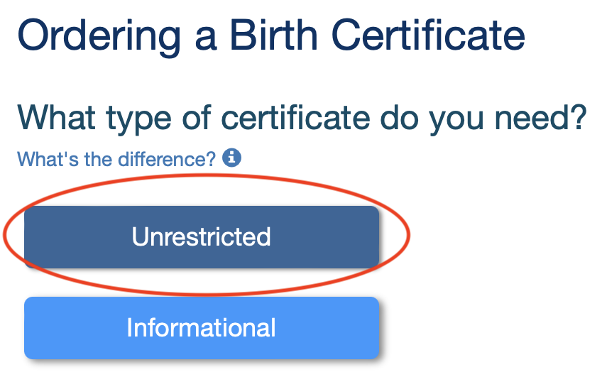 Screenshot from Alameda County's website showing the "Unrestricted" button