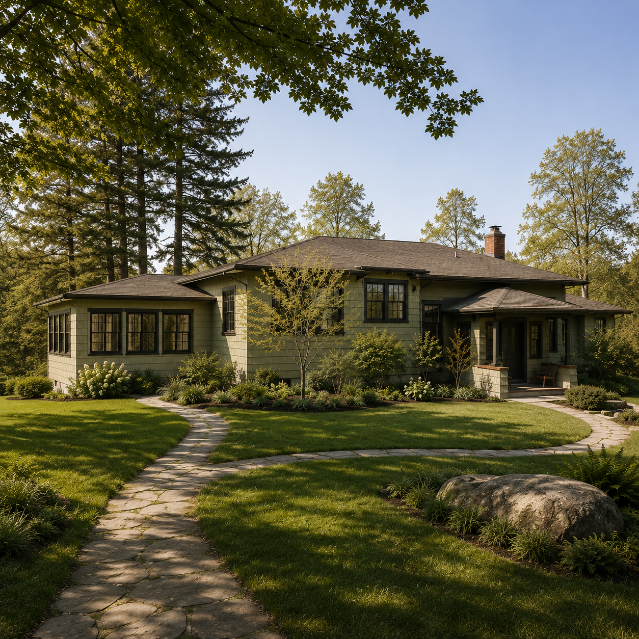 light green exterior house