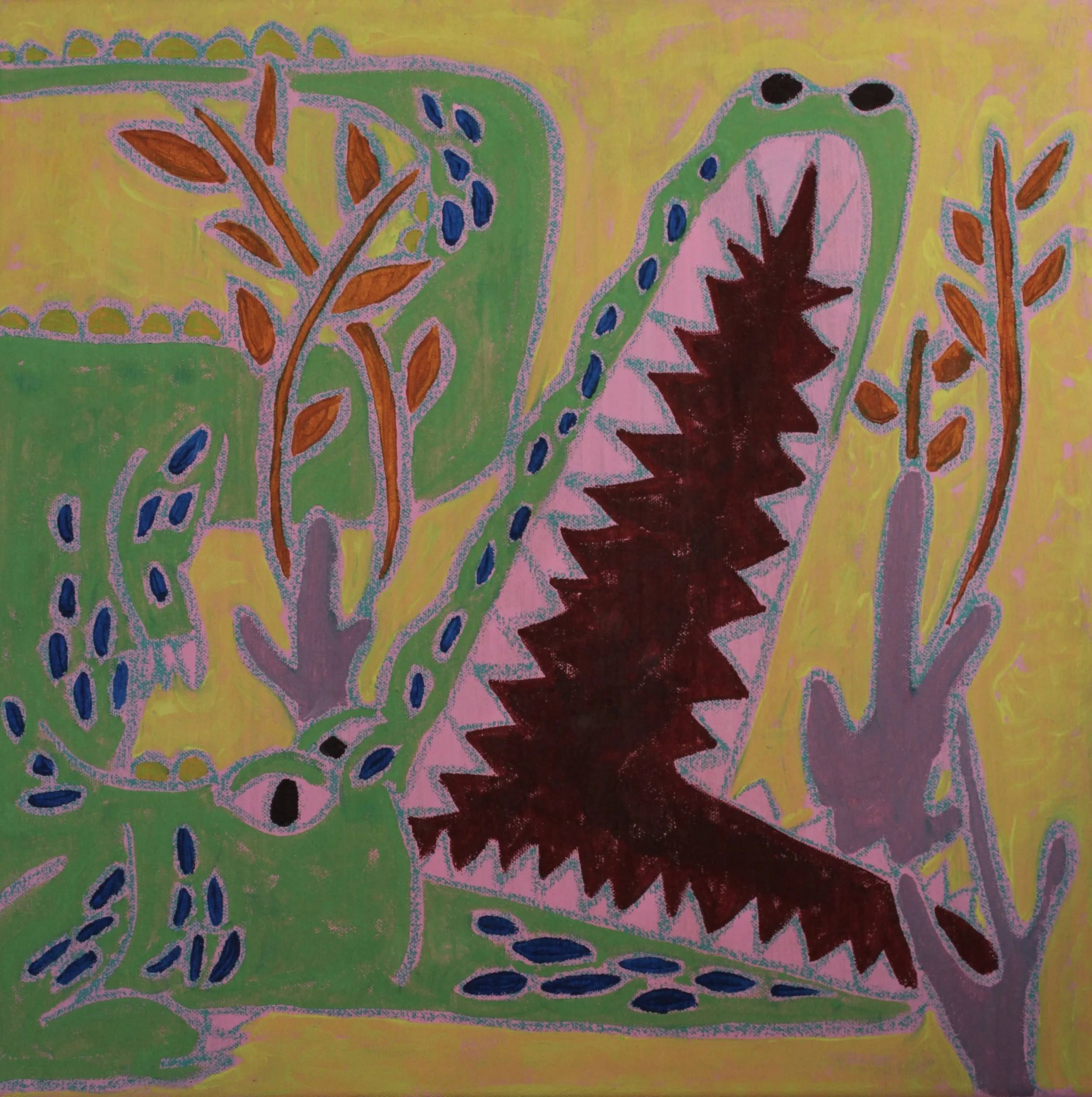 Alligators and Aster Print