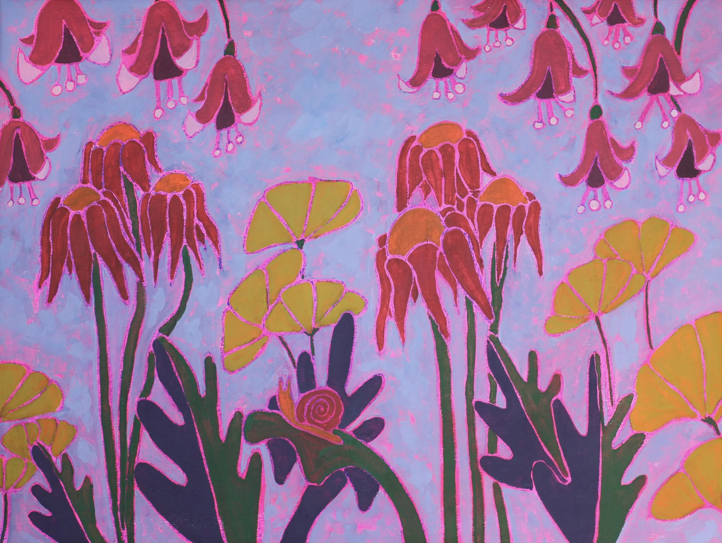 World Amongst the flowers Original "40x30"