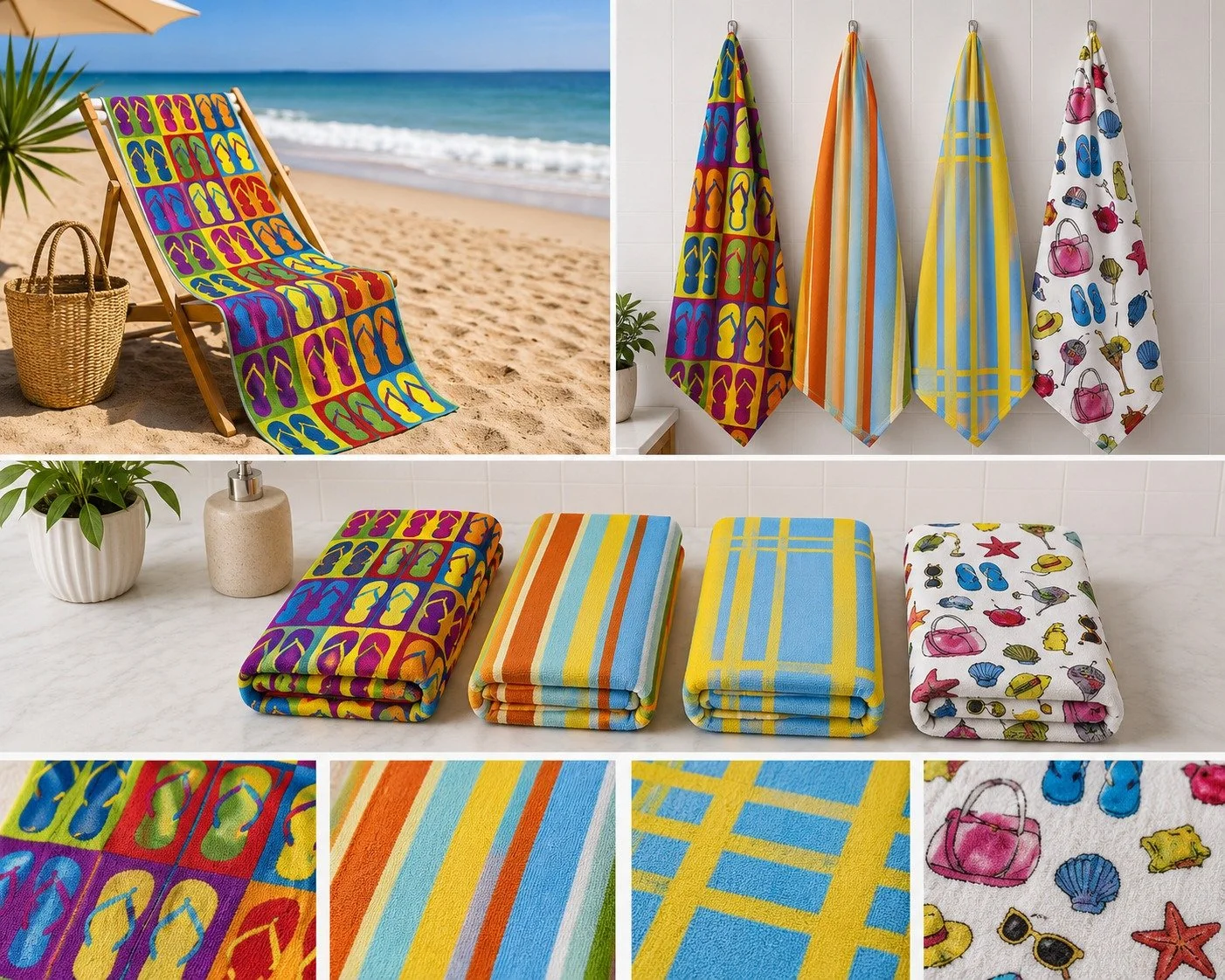 Toalha de praia estampada
Composição: 100% Poliéster
Dimensões: 80*170CM/300GSM
Código do produto: 25C203002