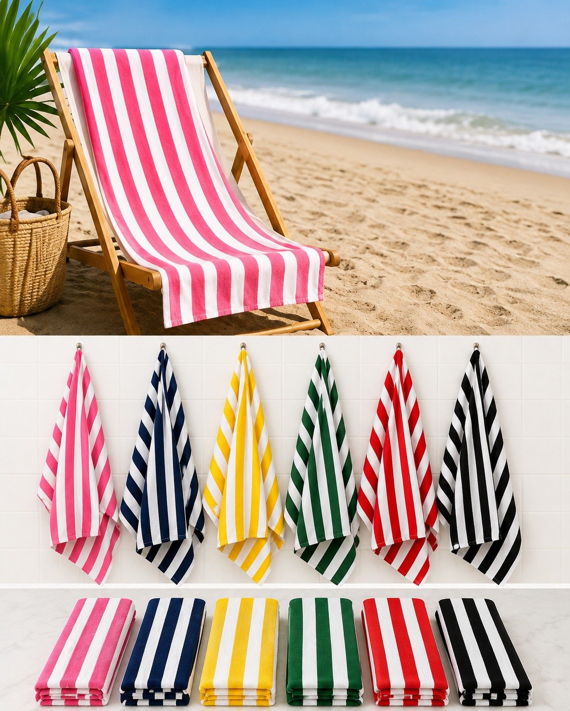 Toalha de praia GRANDE.
Composição: 100% poliéster
Dimensões do produto: 90*180CM/300GSM 
Código do produto: 25C204001