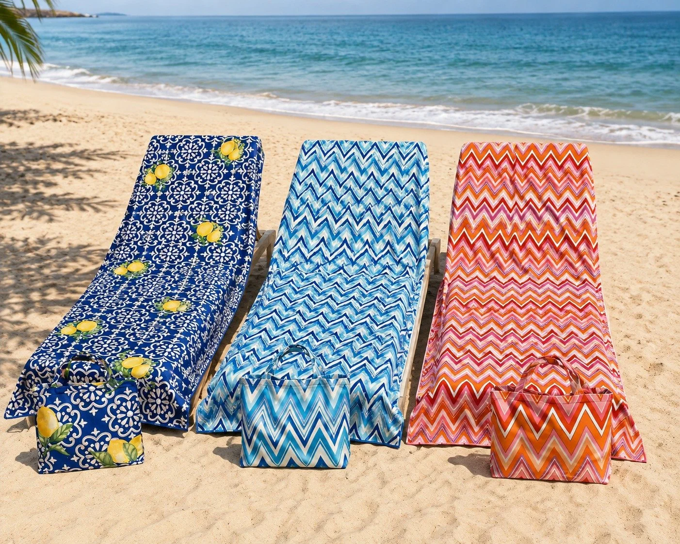 Bolsa de praia com Toalha para cadeira estampada
Composição:100% Poliéster
Dimensões: 75*215CM/250GSM
Código do produto: 25C205001