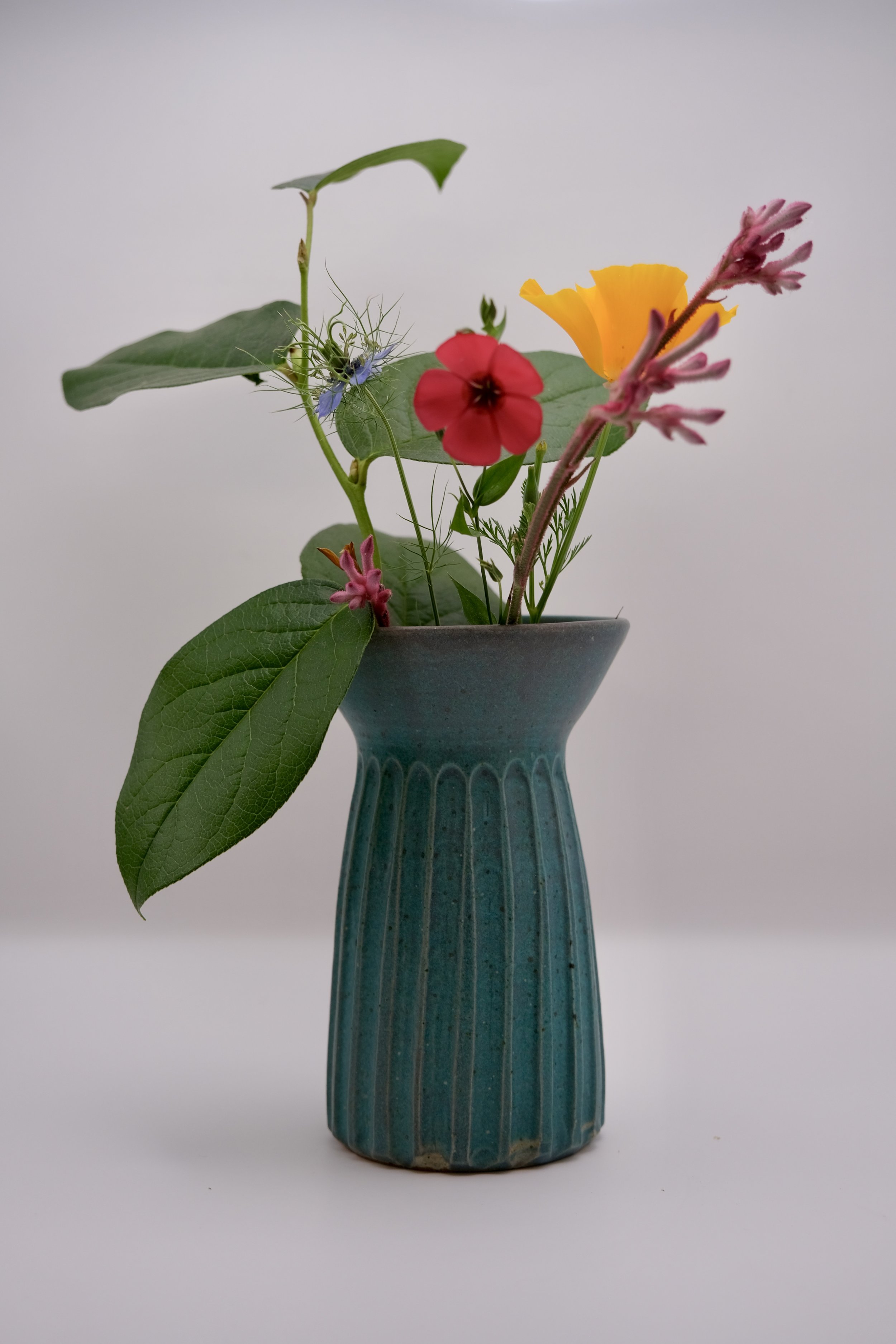 Turquoise Fluted Vase