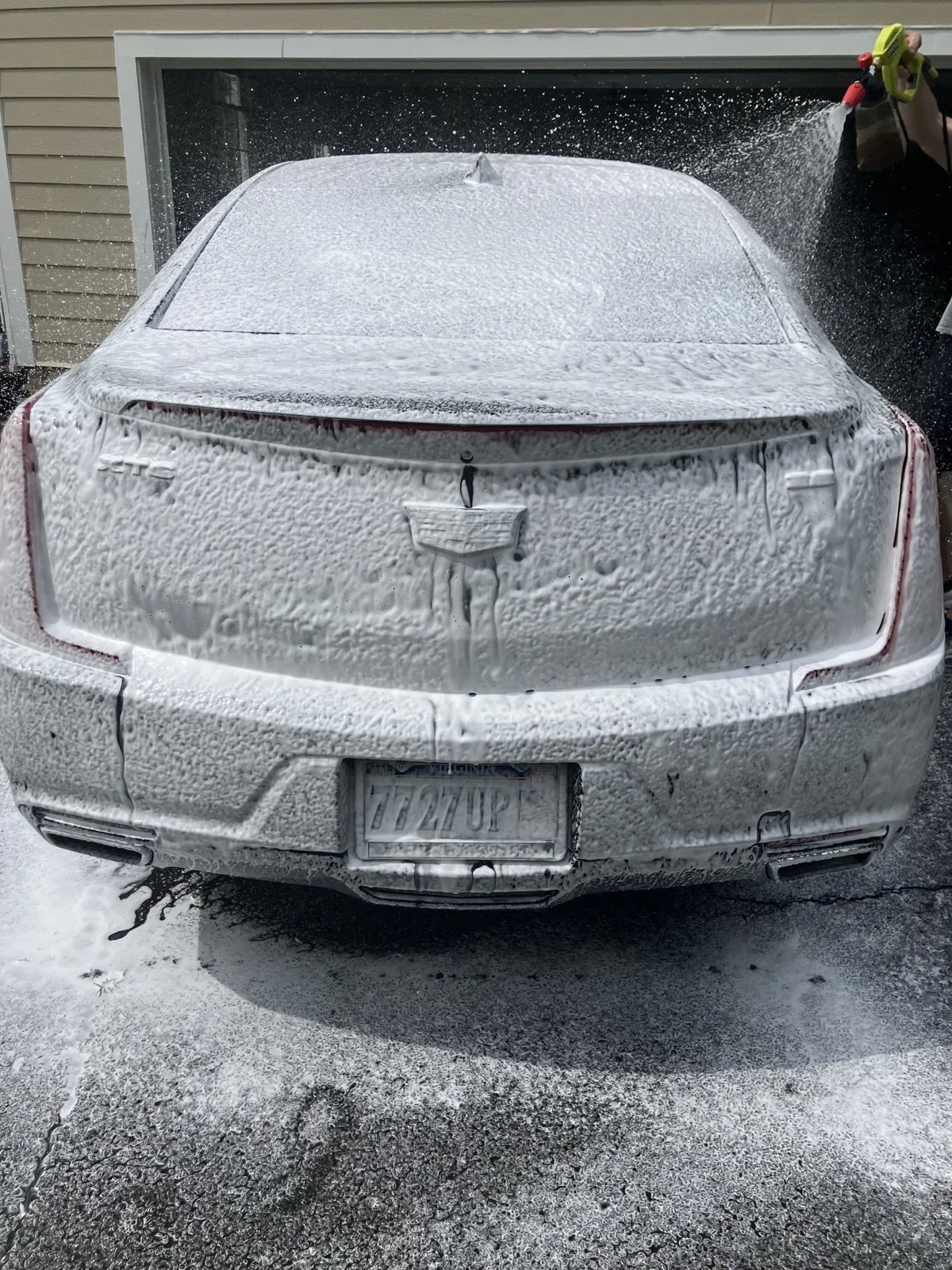 Loudoun Mobile Autopflege applying foam during an exterior detail at a customer's home