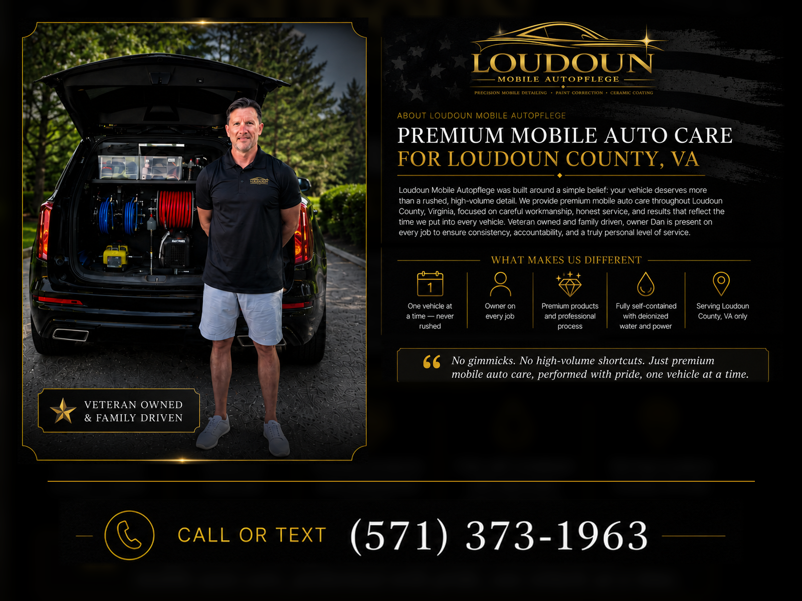 Dan, owner of Loudoun Mobile Autopflege, with his self-contained mobile detailing vehicle