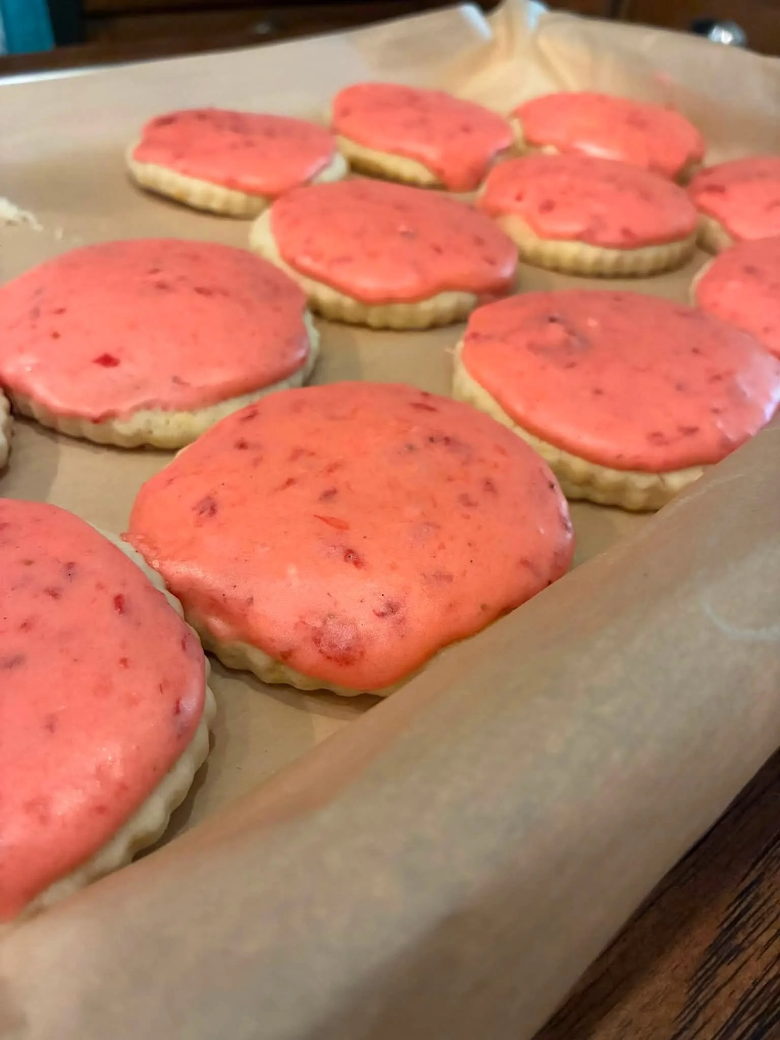 Lemon Sugar Cookie with Fresh Strawberry Frosting