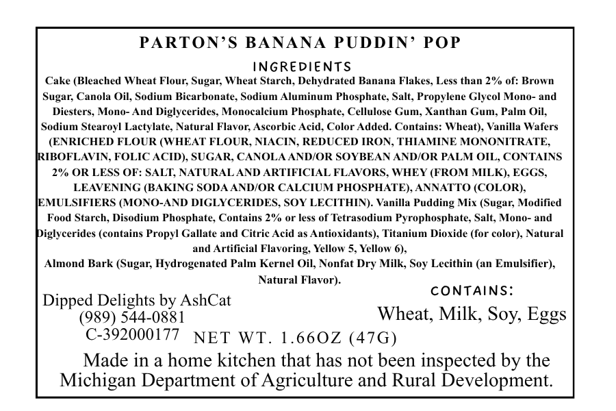 Parton's Banana Puddin' Cake Pop