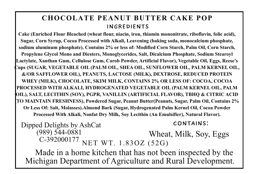 Chocolate Peanut Butter Cake Pop