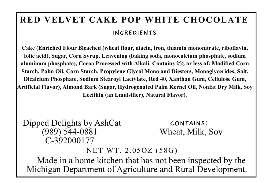 Red Velvet Cake Pop Vanilla Almond Bark