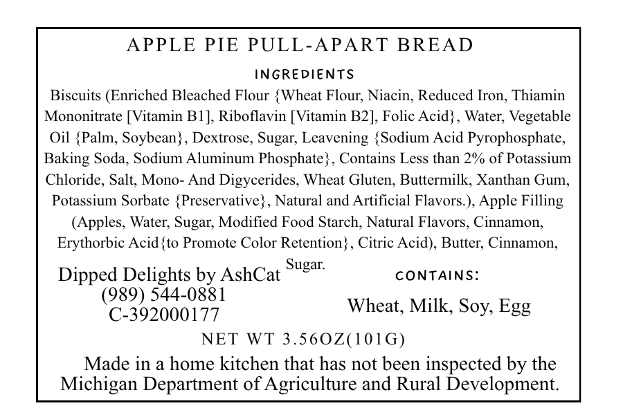 Apple Pie Pull Apart Bread Plain Top