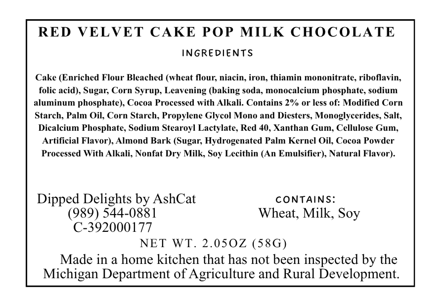 Red Velvet Cake Pop Milk Chocolate Almond Bark