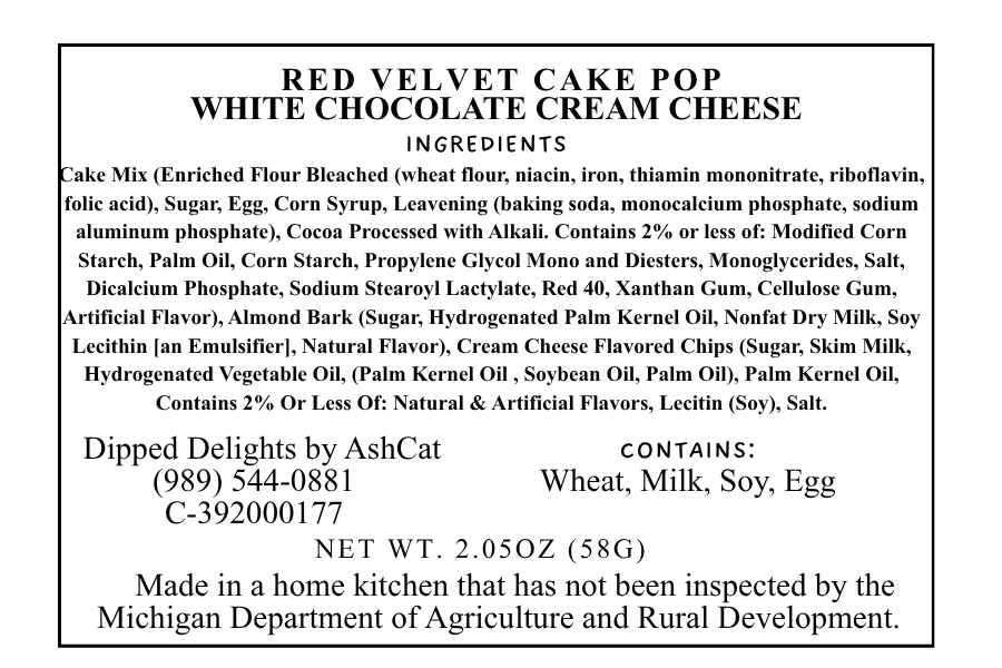 Red Velvet Cake Pop with White Chocolate Cream Cheese