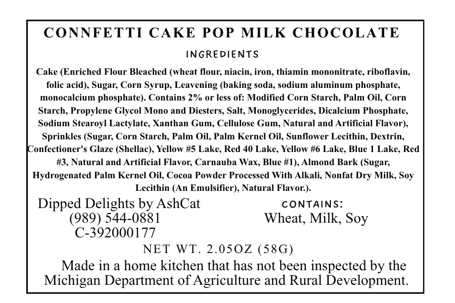 Confetti Cake Pop Milk Chocolate Almond Bark