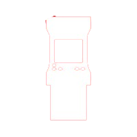 A vintage arcade game machine with a screen and controls