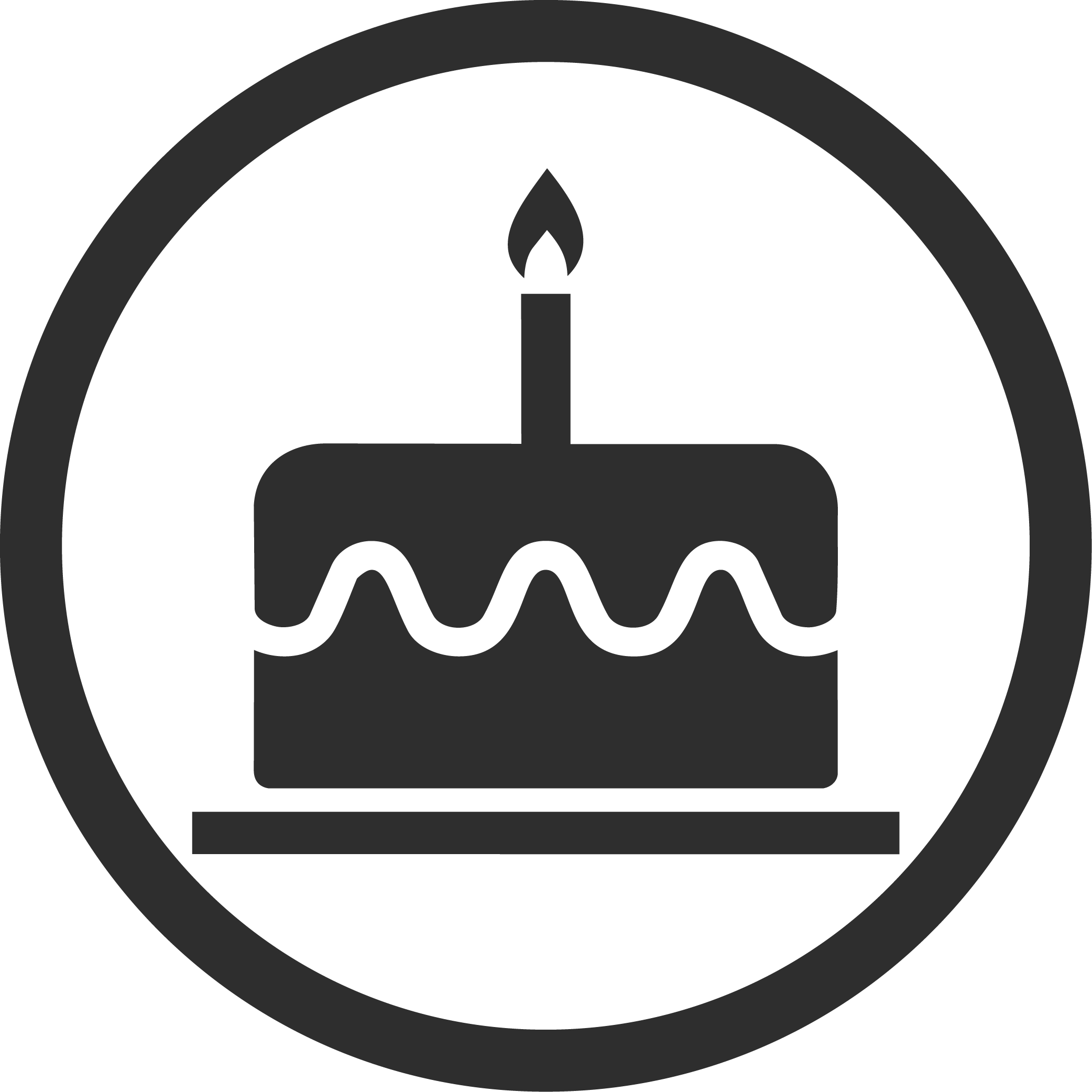 Silhouette of a candle with a flame inside a circular shape, emphasizing a dark background.