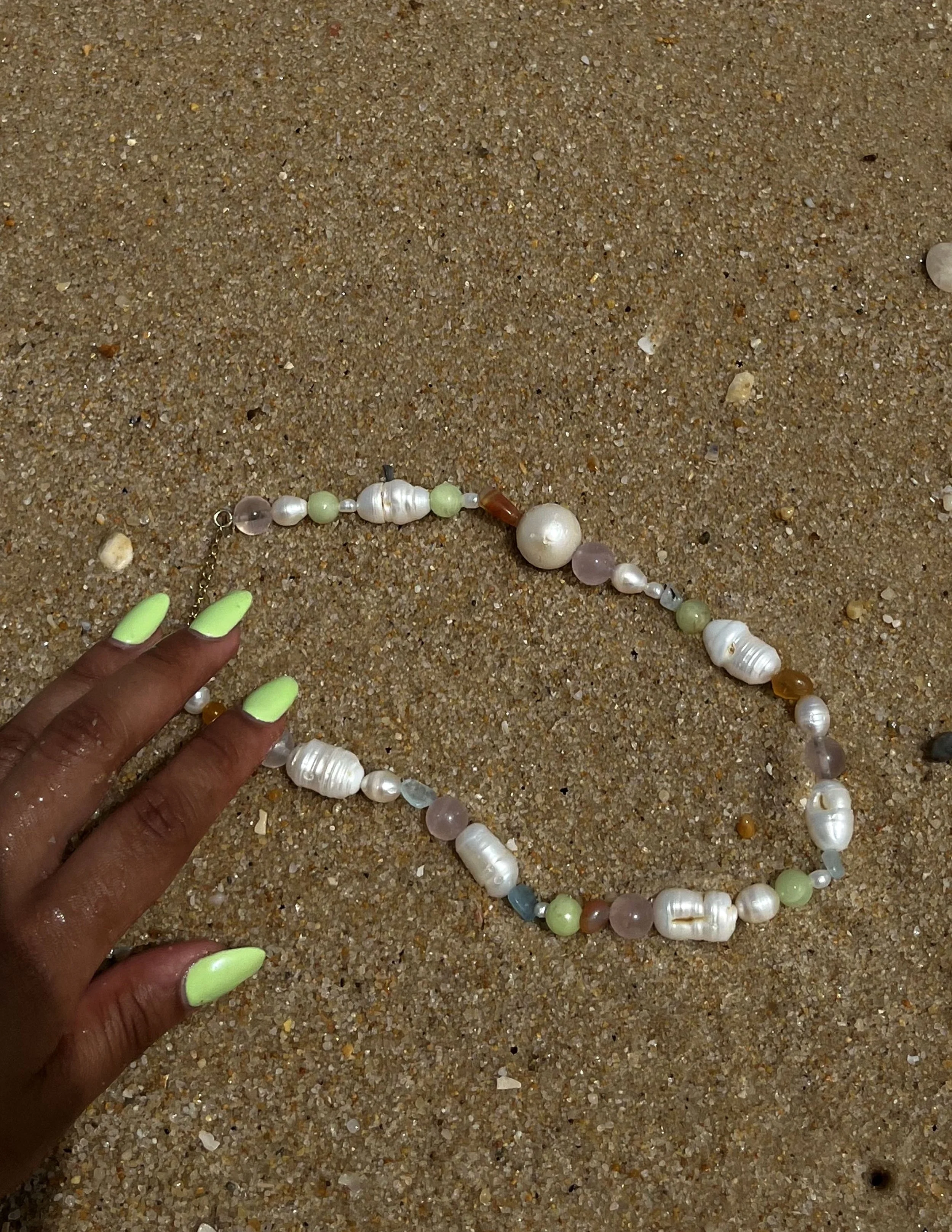 Pearl Gemstone Necklace One off pieces style 1C.jpg
