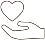 Care icon representing thoughtful decluttering, donation approval, and respectful support during home transitions.