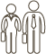 Busy professionals icon representing concierge decluttering, organizing, and resale support for time-strapped homeowners.