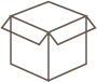 Open box icon representing decluttering, cleanouts, packing, and organizing items for resale or donation.