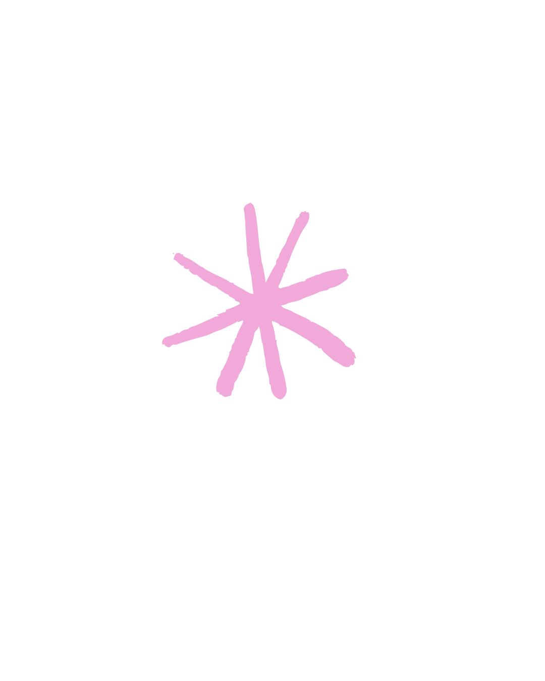Black background with a pink asterisk shape in the center
