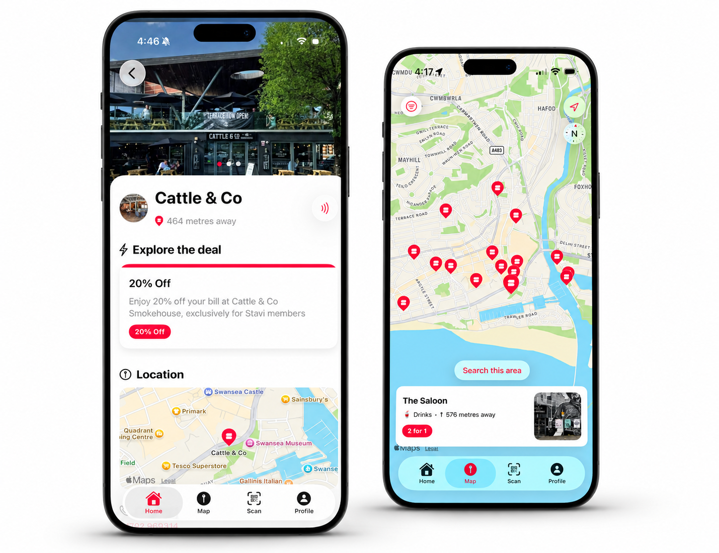 Stavi is an app that provides local student discounts for Swansea students