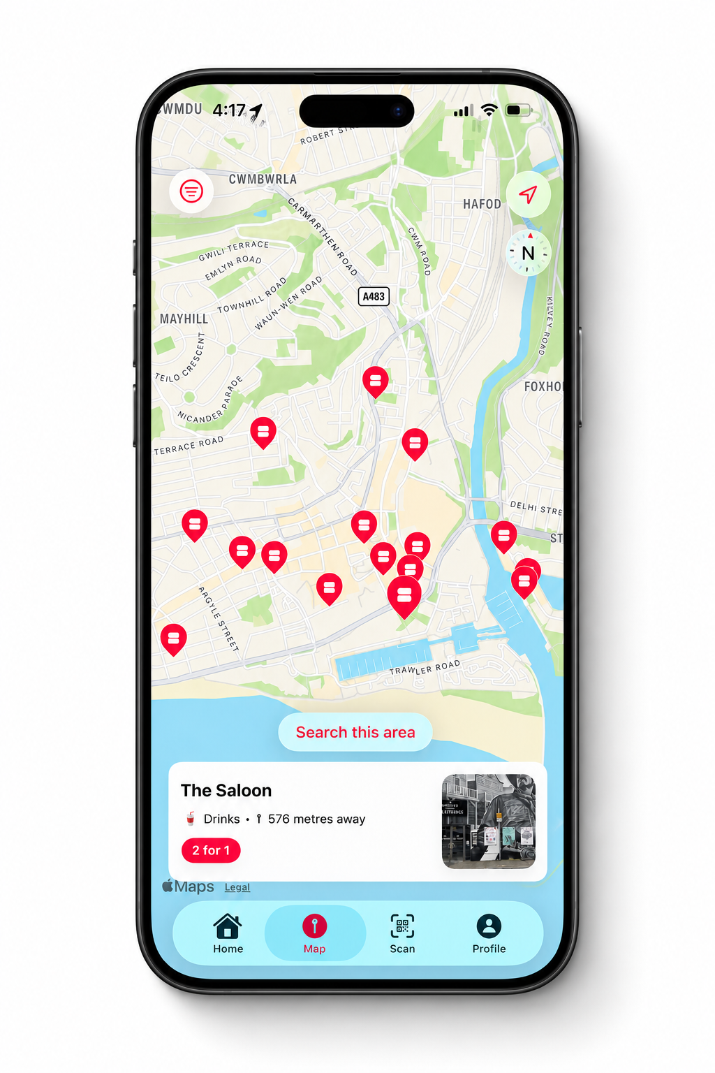Stavi is an app that provides local student discounts for Swansea students