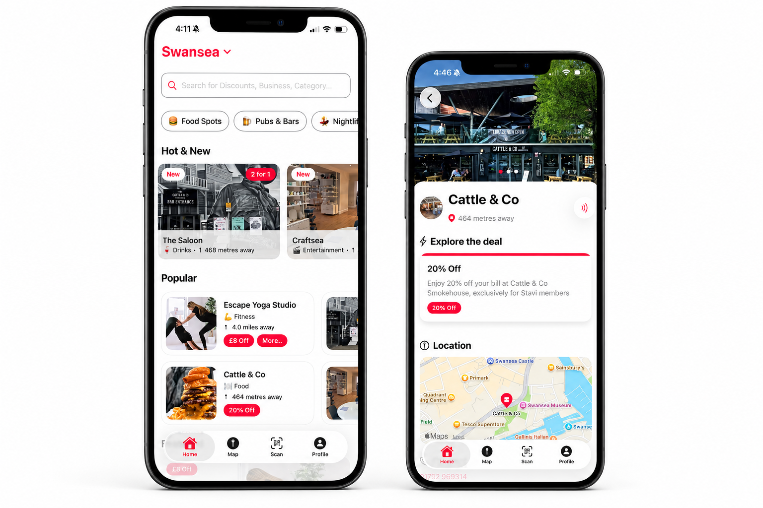 Stavi is an app that provides local student discounts for Swansea students