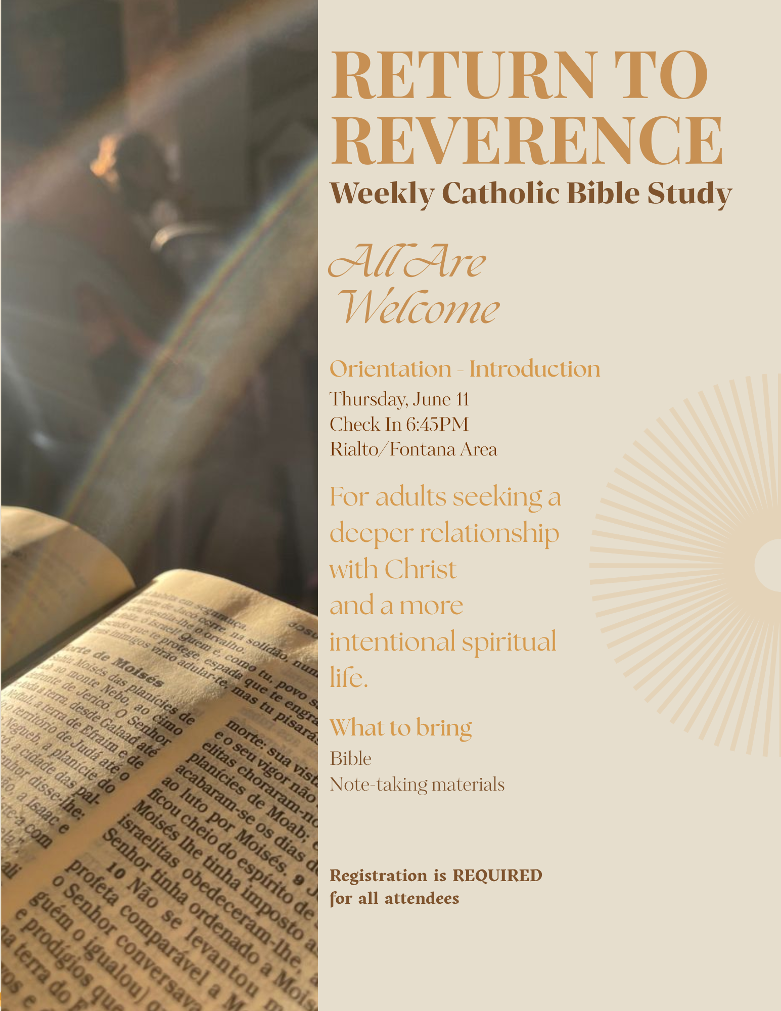 Bible Study - Orientation Class