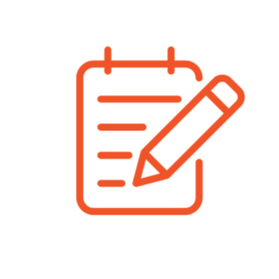 Icon of a notepad and pencil for writing or editing.