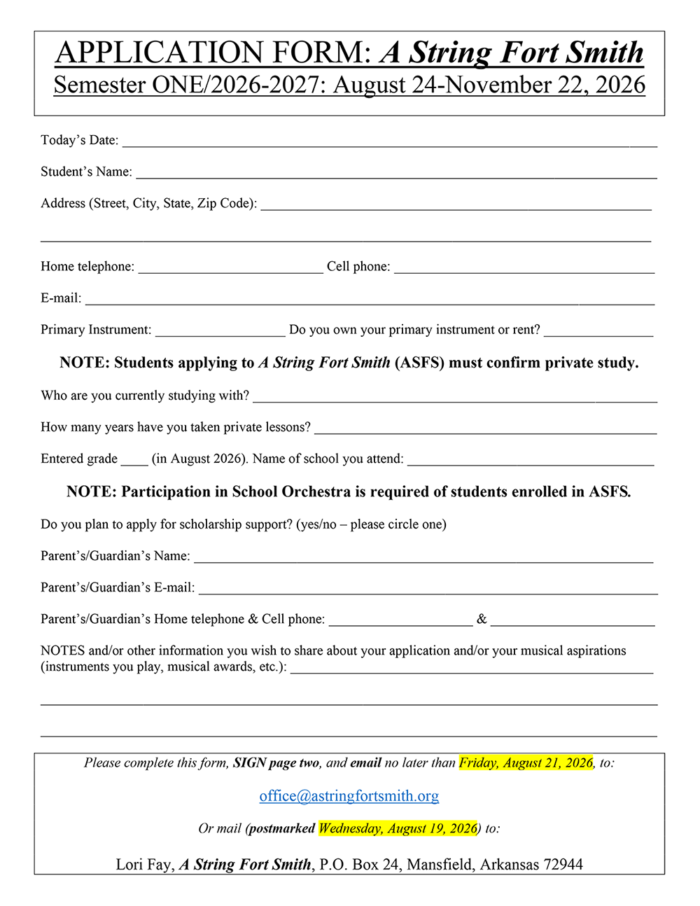 Fall application